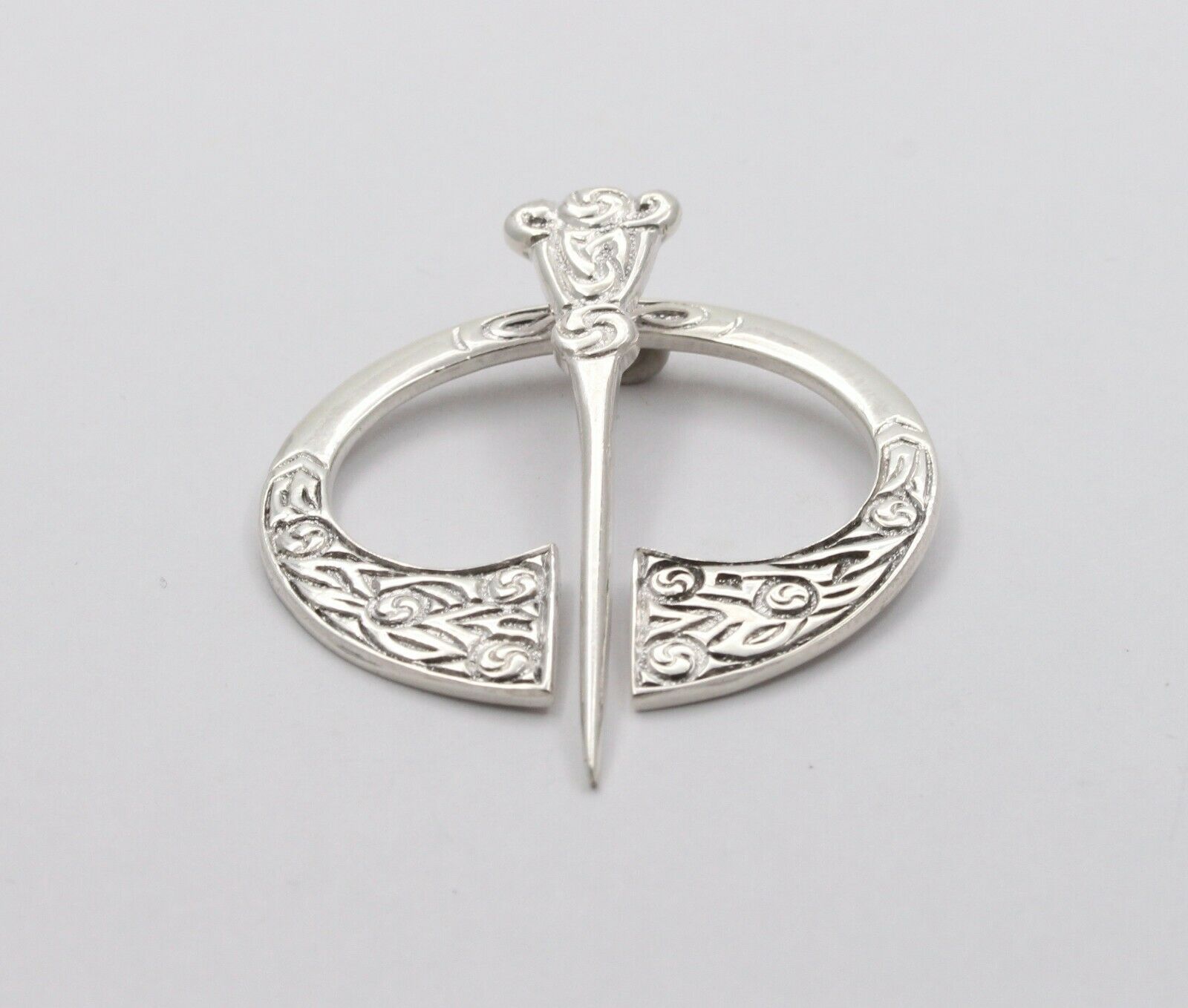 Cool Vintage English Moving Silver Sigil Brooch