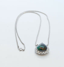 Load image into Gallery viewer, Vintage Opal Diamonds 18K 14K White Gold Pendant Chain
