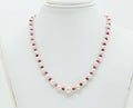 GIA Natural Pearls Rubies 18K White Yellow Gold Necklace