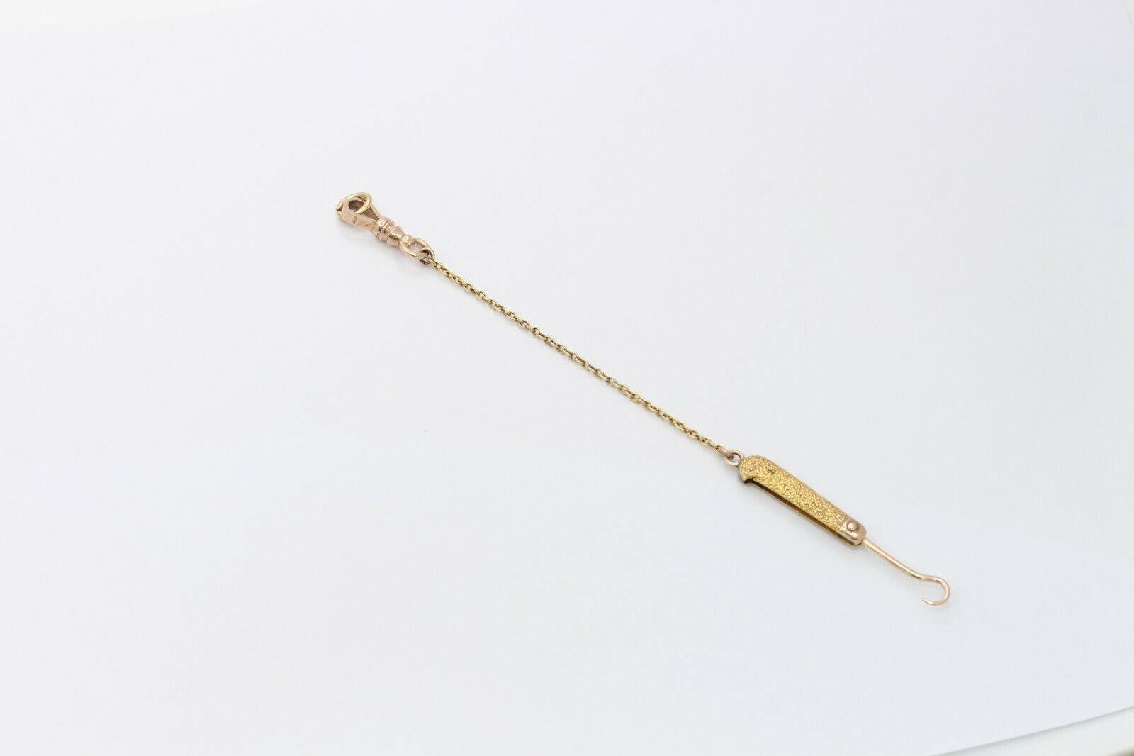 Vintage 14K Yellow Gold Button Hook Watch Fob
