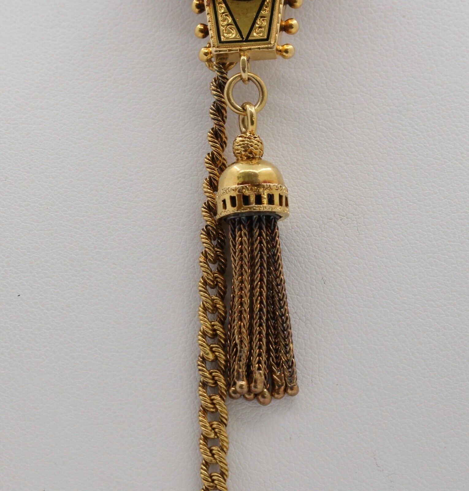 Victorian 14K Yellow Gold Enamel Clock Brooch pin