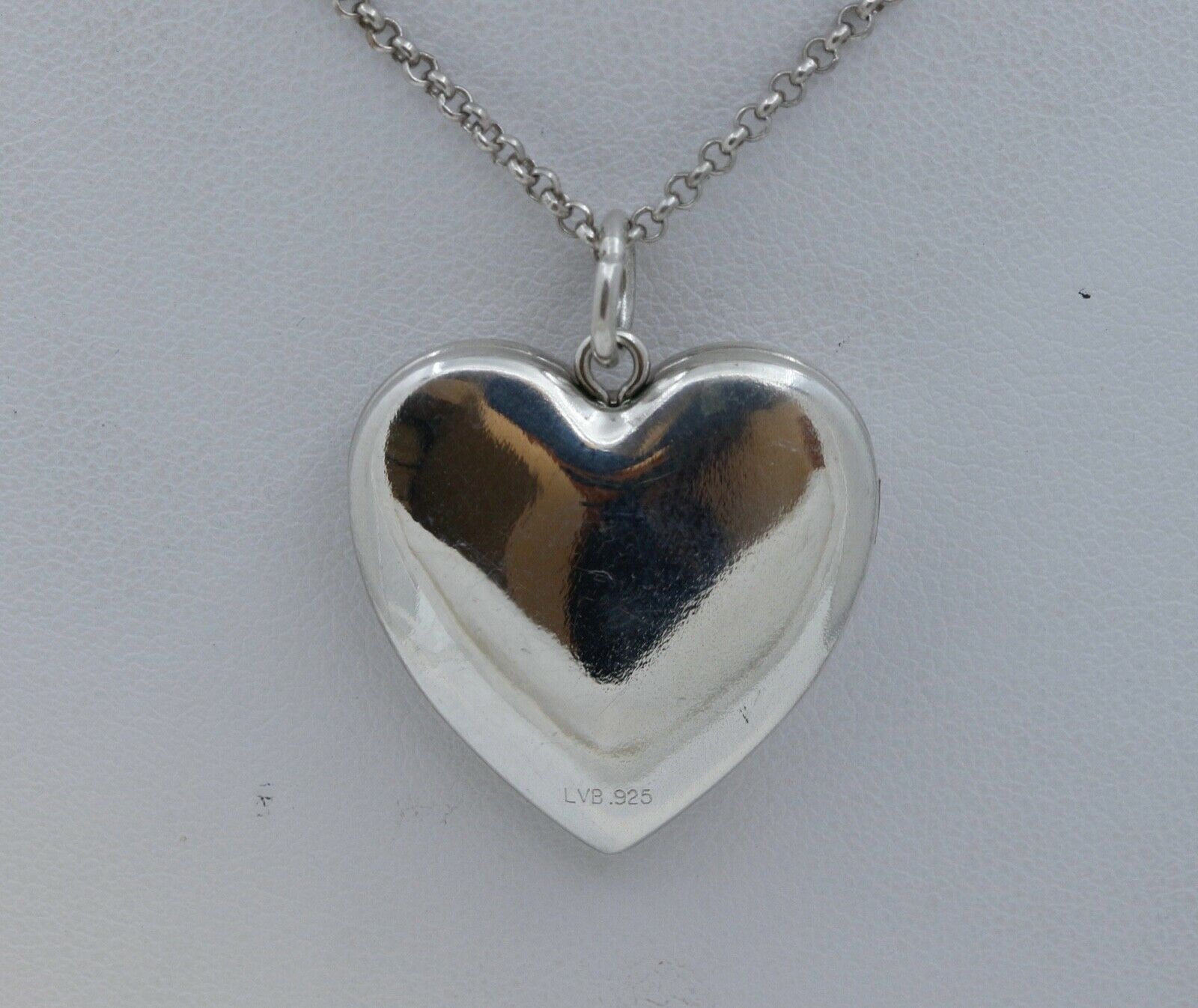 Vintage Heart Locket Pendant and Italian Sterling Silver Chain