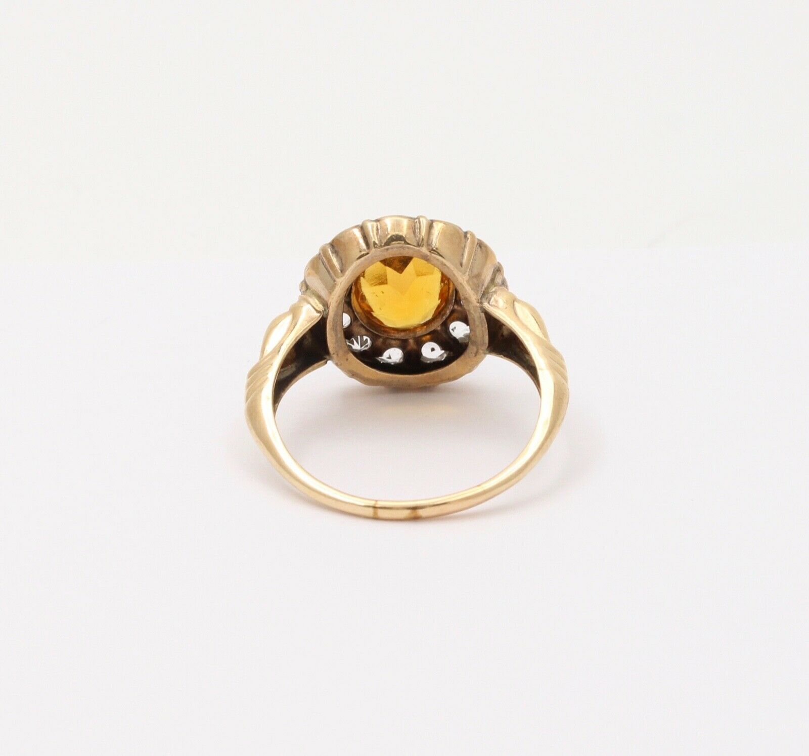 Victorian Citrine and Paste 14K Yellow Gold Ring