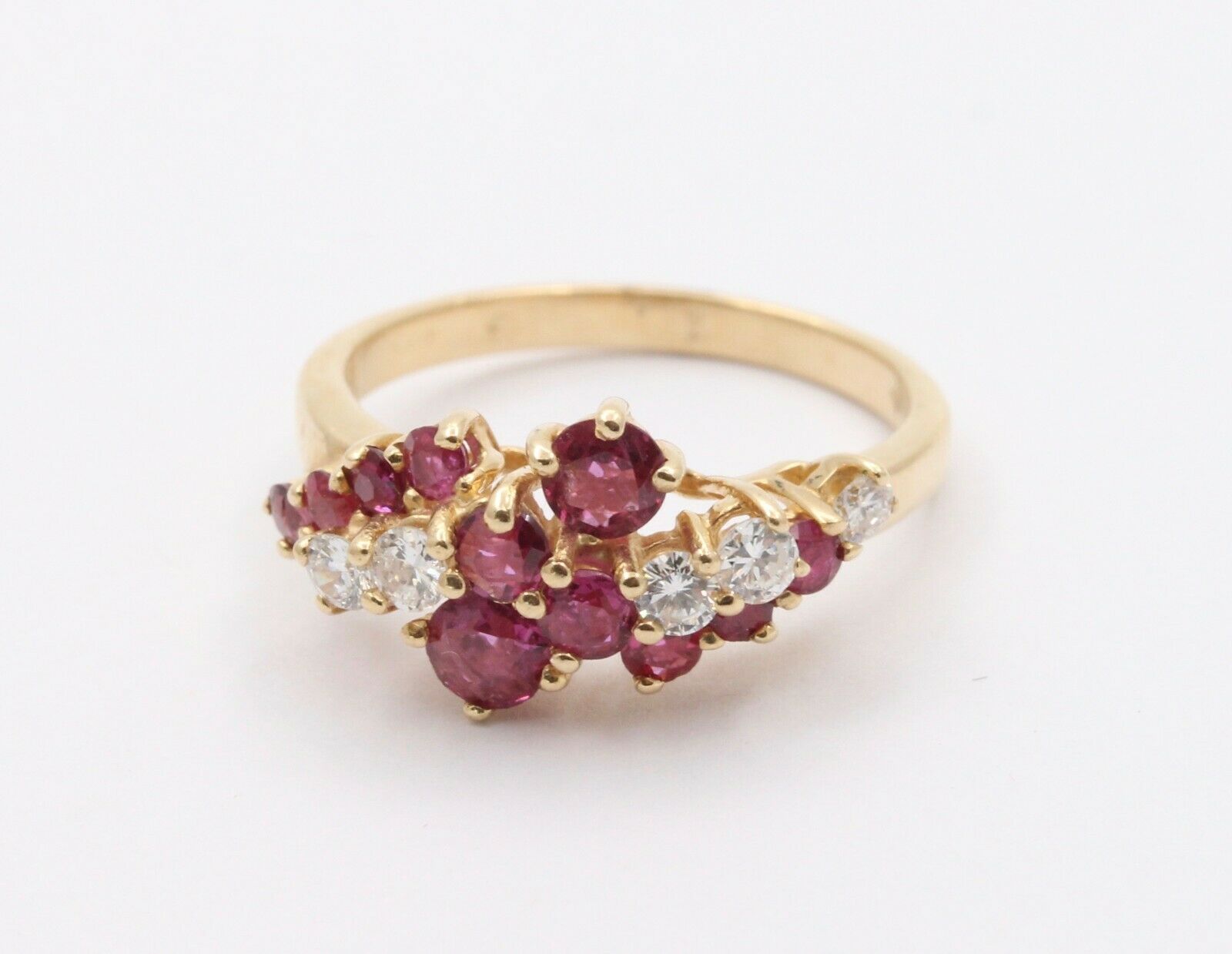 Vintage Mikimoto 14K Yellow Gold Ruby Diamond Ring