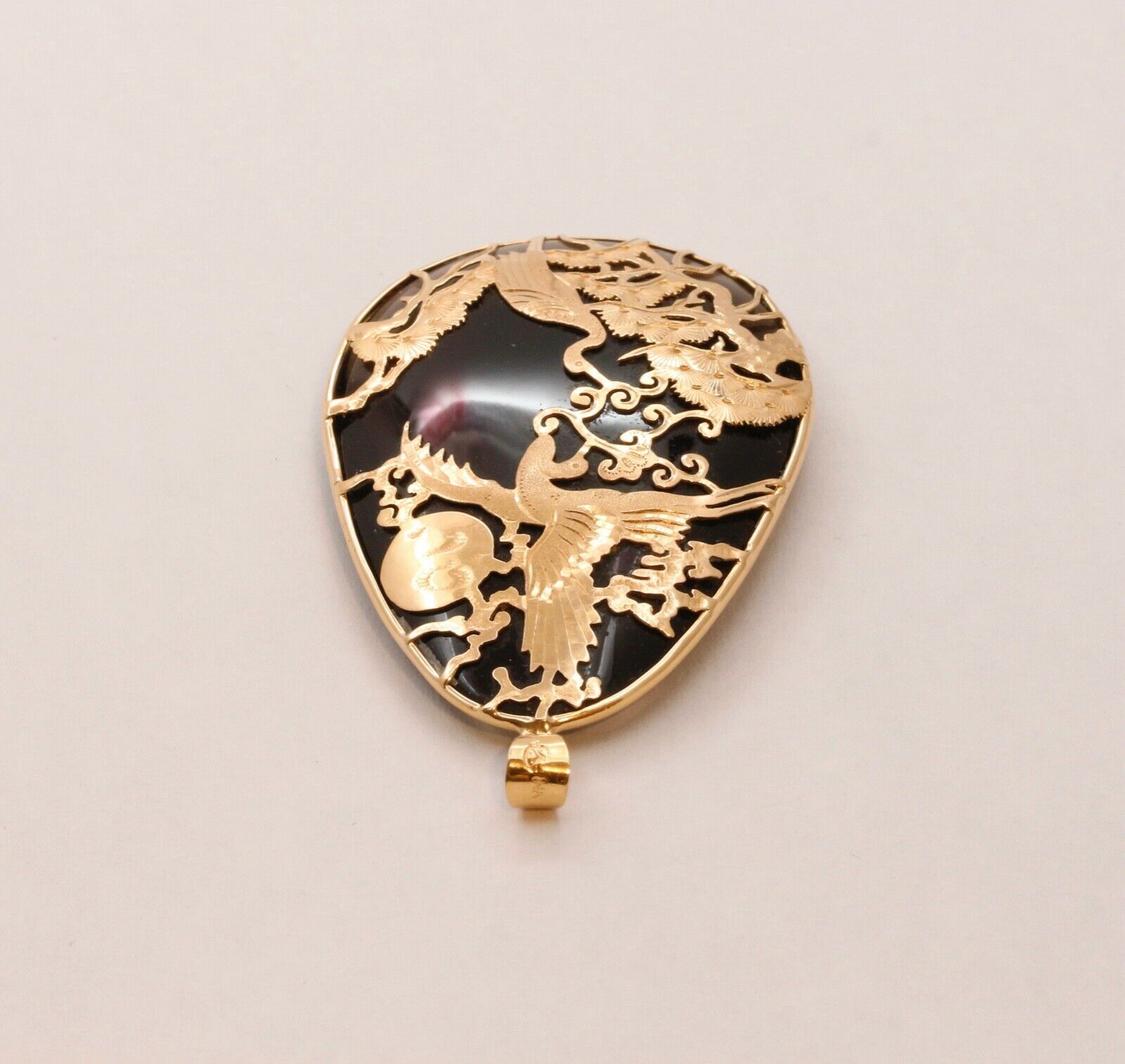 Beautiful Mystic Healing Birds Of Paradise 14K Smoky Topaz Pendant