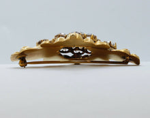 Load image into Gallery viewer, Beautiful Edwardian Victorian 10K Yellow Gold Paste Stones Brooch Pin
