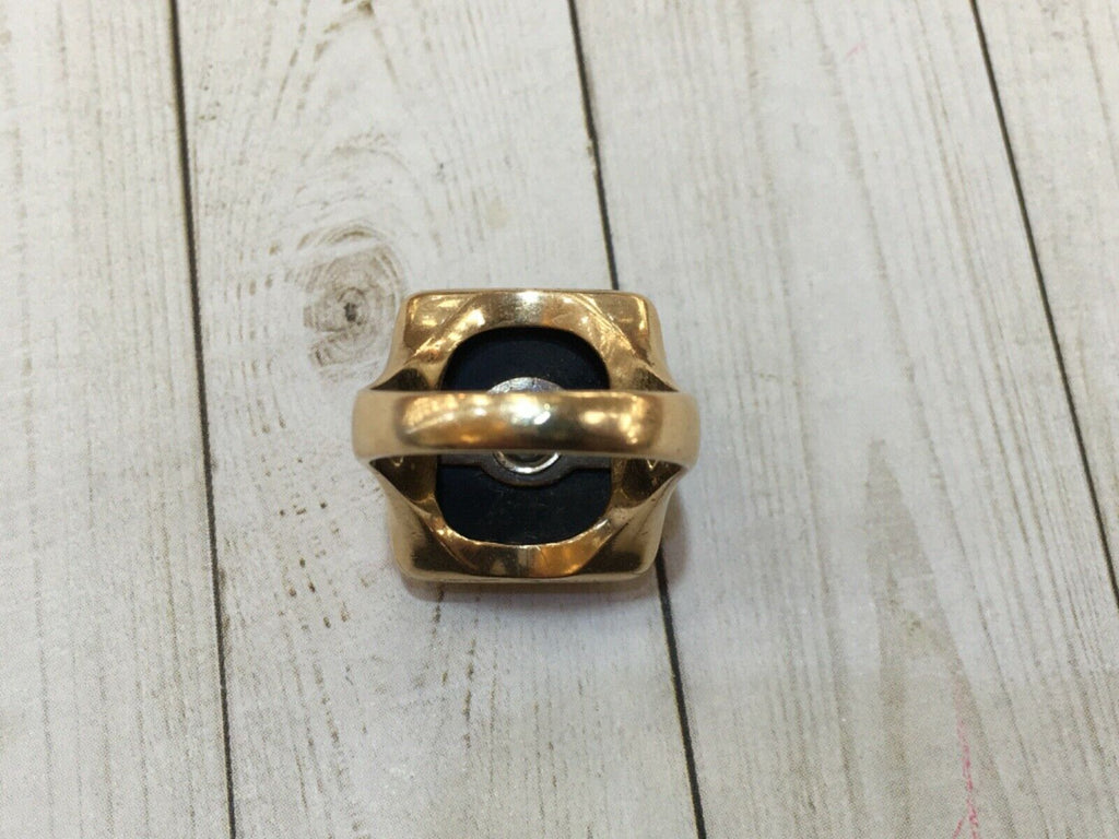 Vintage Men’s Ladies Unisex 14K Yellow Gold Diamonds Signet Ring