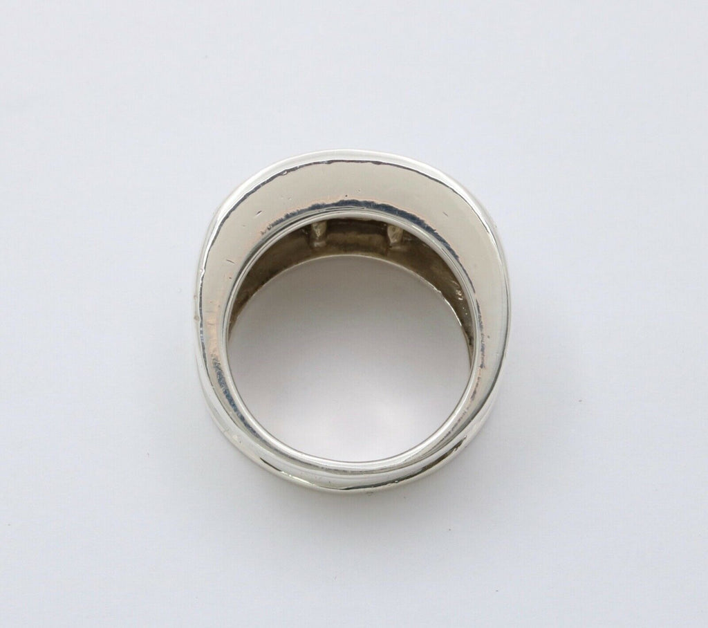 Classic David Yurman Sterling Silver Diamond Ring Band