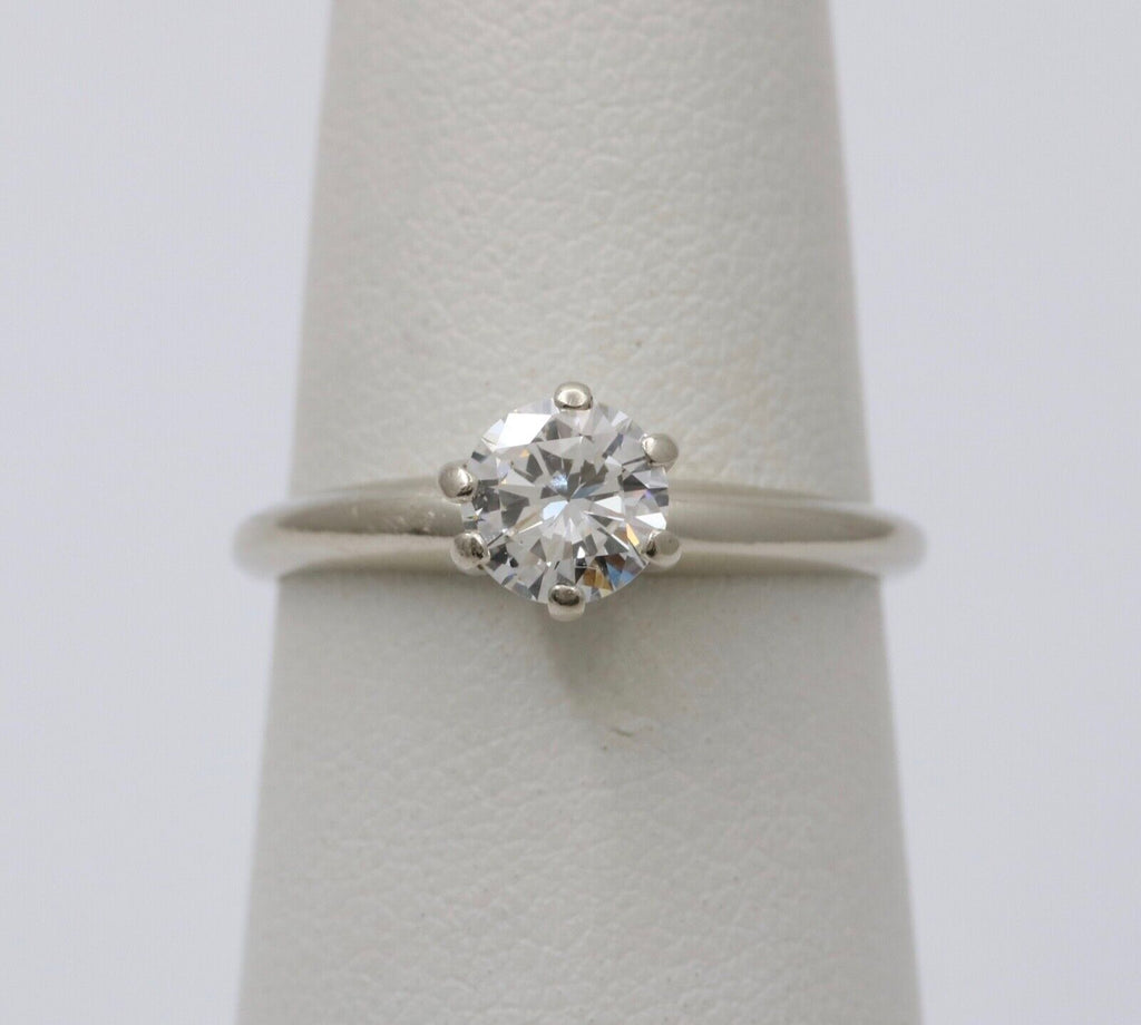 Vintage Diamond 14K White Gold Engagement Ring