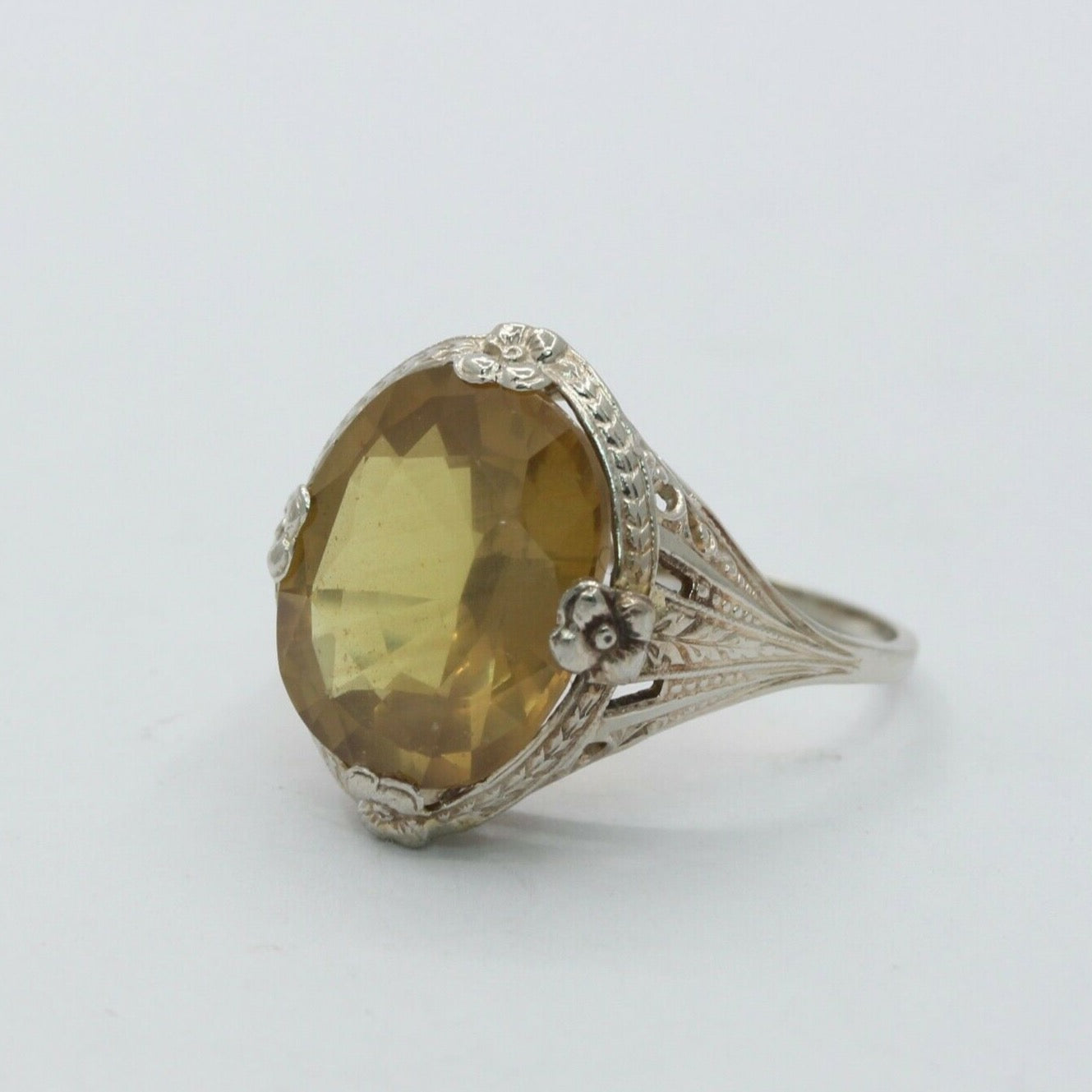 Vintage Art Deco Citrine Solitaire Ring