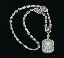 Load image into Gallery viewer, Art Deco Platinum 14K White Gold Crystal Diamonds Necklace Pendant
