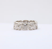 Load image into Gallery viewer, Art Deco 14K White Gold Diamond Ring Band, Wedding Band
