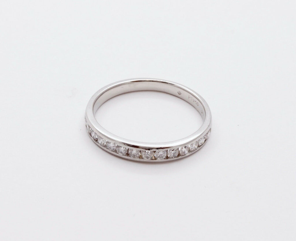 Vintage Ladies Diamonds Platinum Wedding Band Stacking Ring