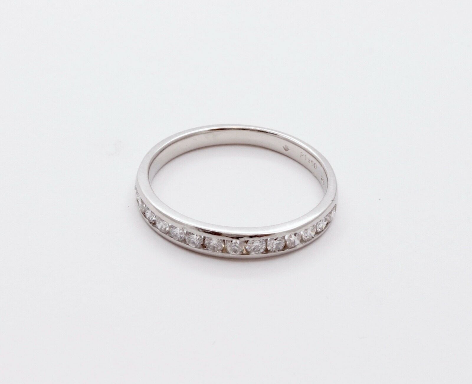 Vintage Ladies Diamonds Platinum Wedding Band Stacking Ring