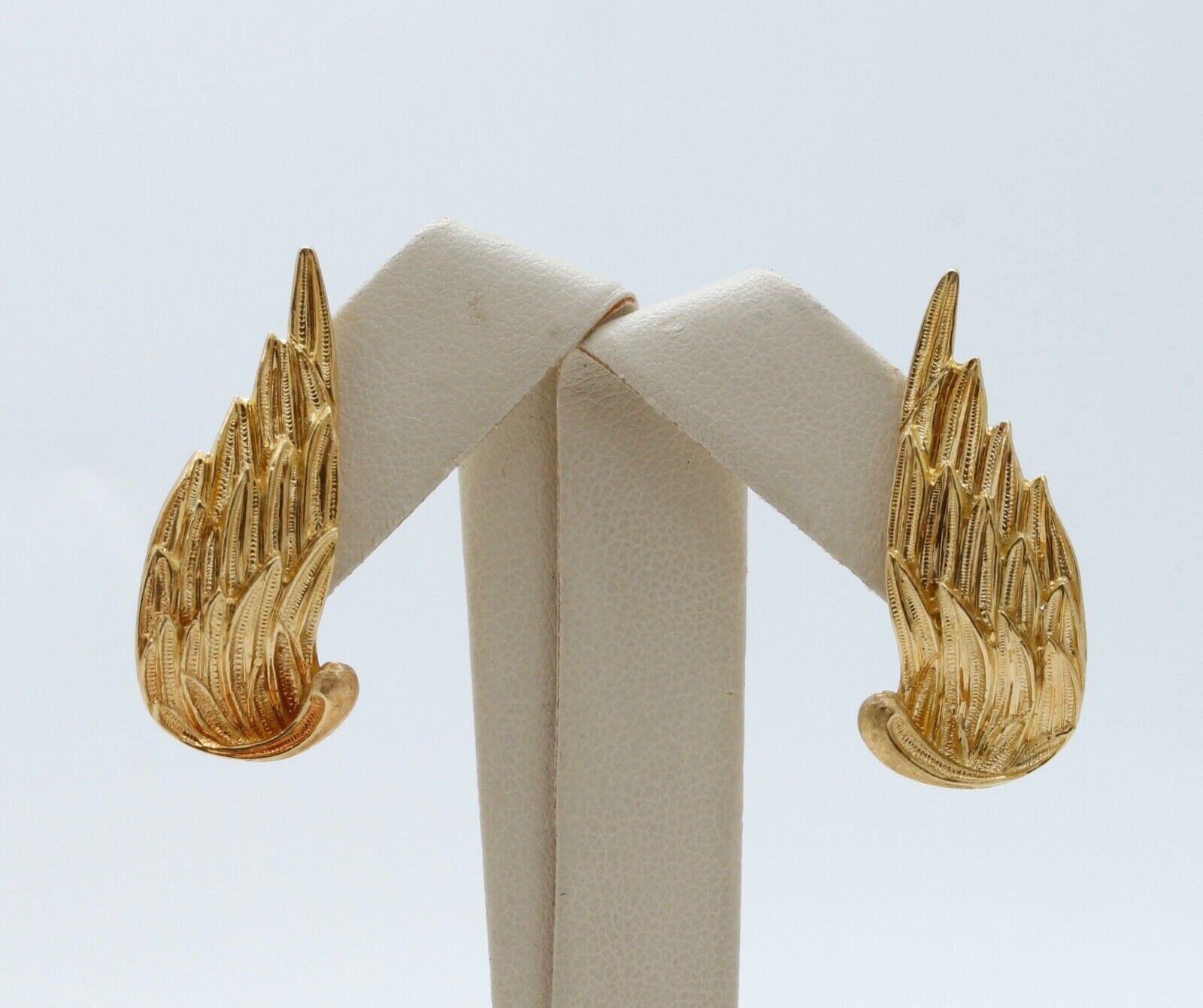 Vintage Buccellati Wing Earrings 18K Yellow Gold