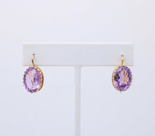 Load image into Gallery viewer, Victorian Rose De France Amethyst 14K Yellow Gold Earrings
