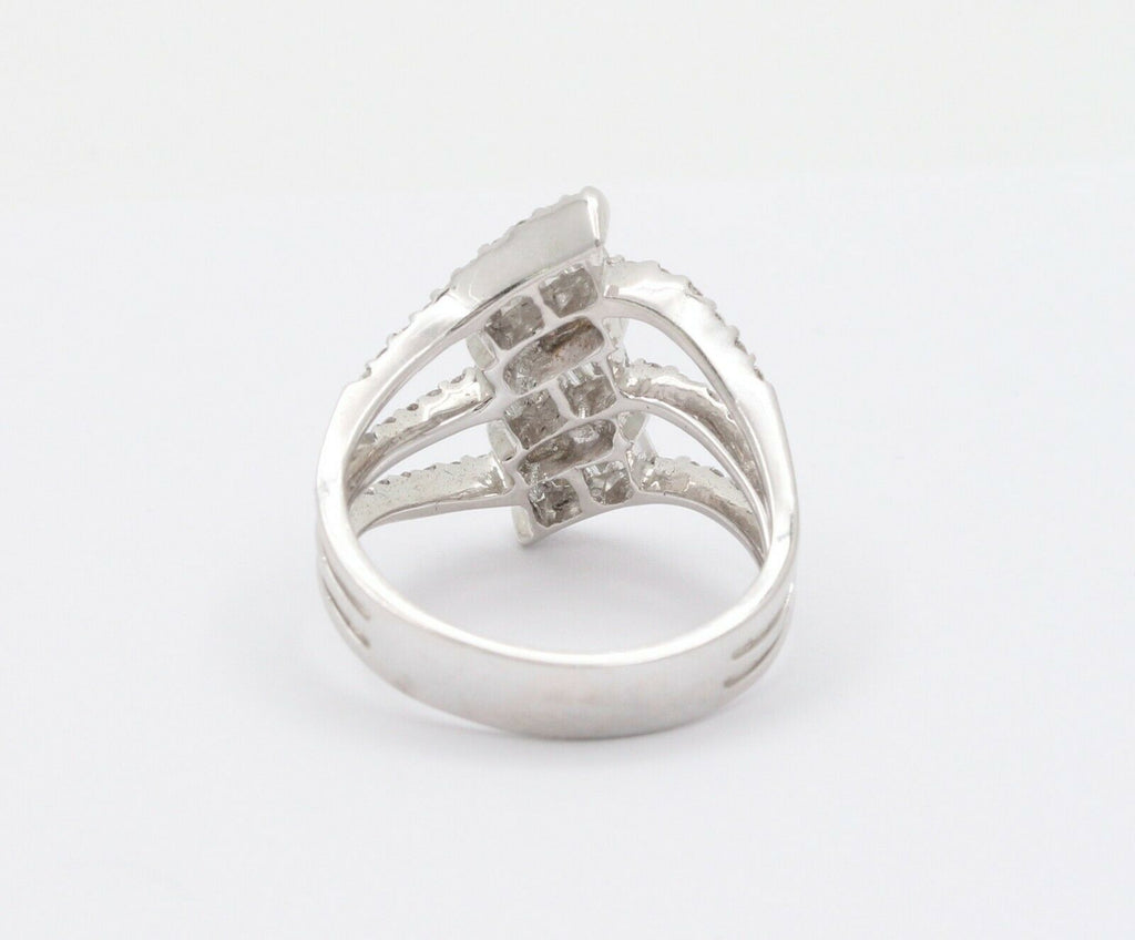 Vintage 18K White Gold Diamond Knuckle Ring