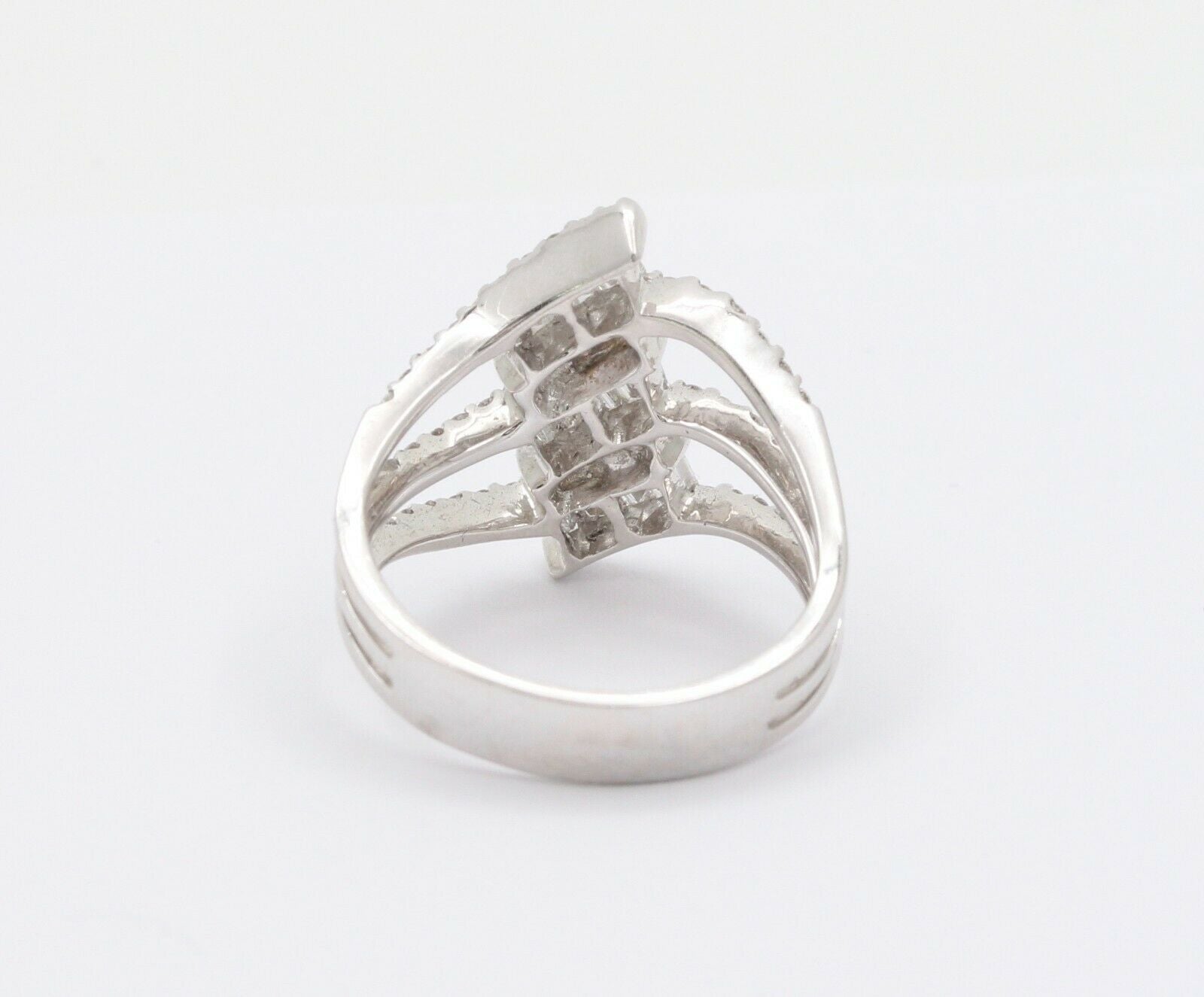 Vintage 18K White Gold Diamond Knuckle Ring