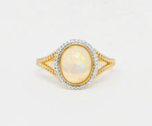 Load image into Gallery viewer, Vintage 14K Yellow Gold Opal and Diamond Ring
