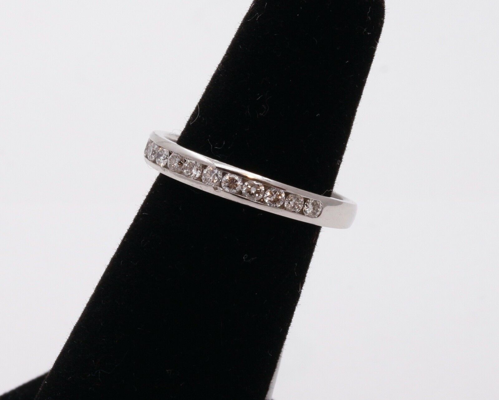 Vintage Ladies Diamonds Platinum Wedding Band Stacking Ring