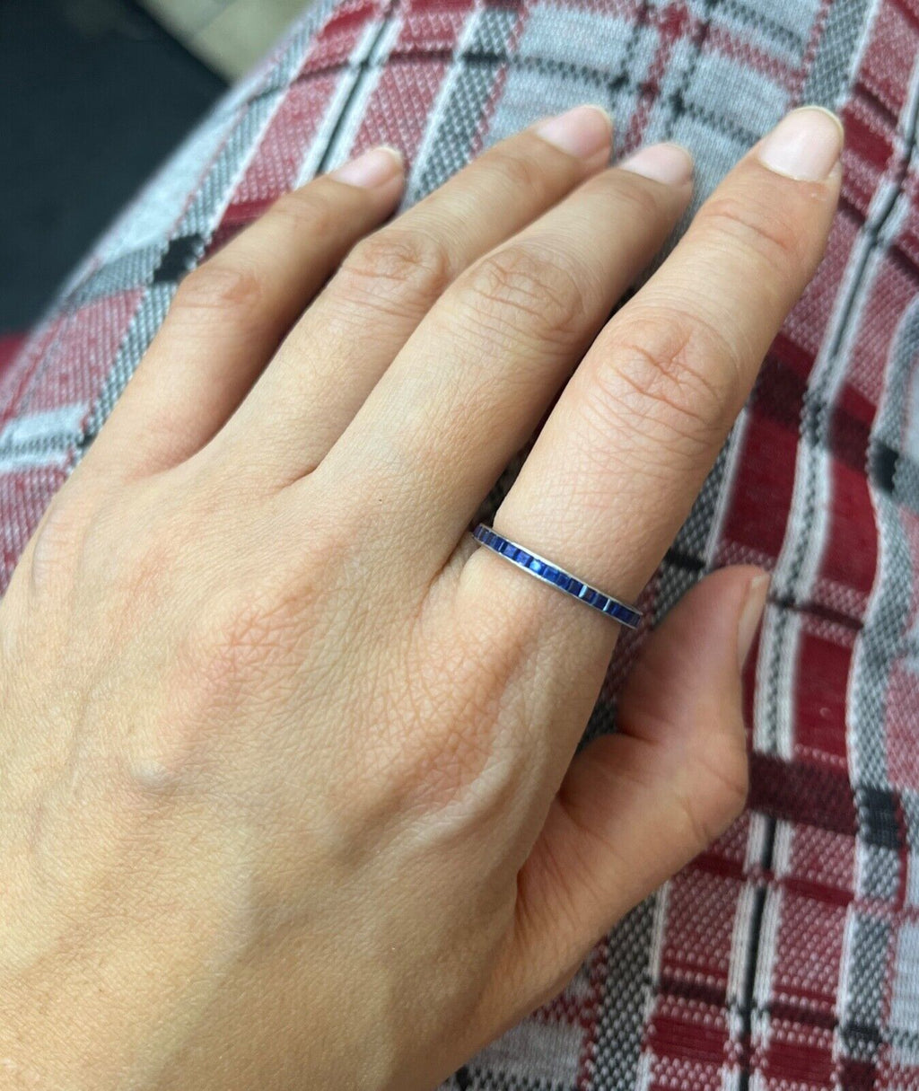 Vintage Tiffany & Co Sapphire Eternity Platinum Band.