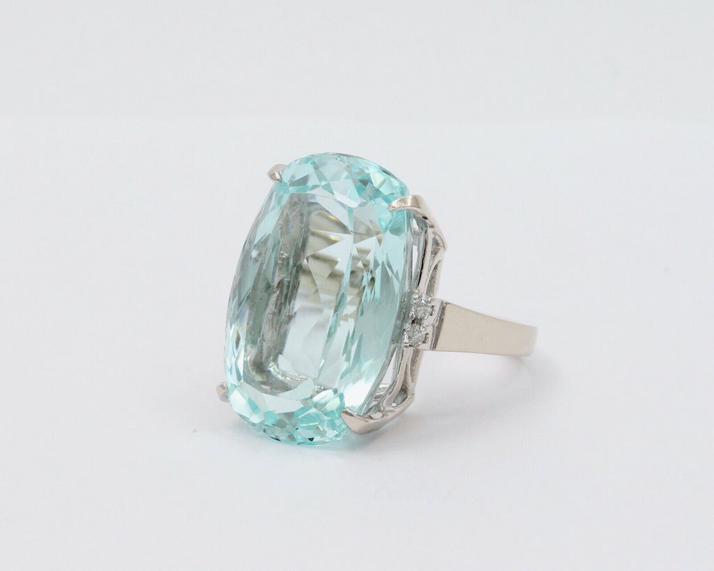 Vintage 34.66 Carat Aquamarine Statement Ring
