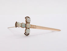 Load image into Gallery viewer, Victorian Edwardian Opals 14K Yellow Gold Broadsword Brooch Pin
