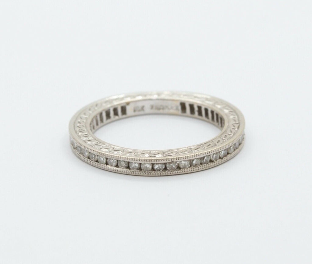 Ladies 18K White Gold Diamonds Stacking Eternity Band