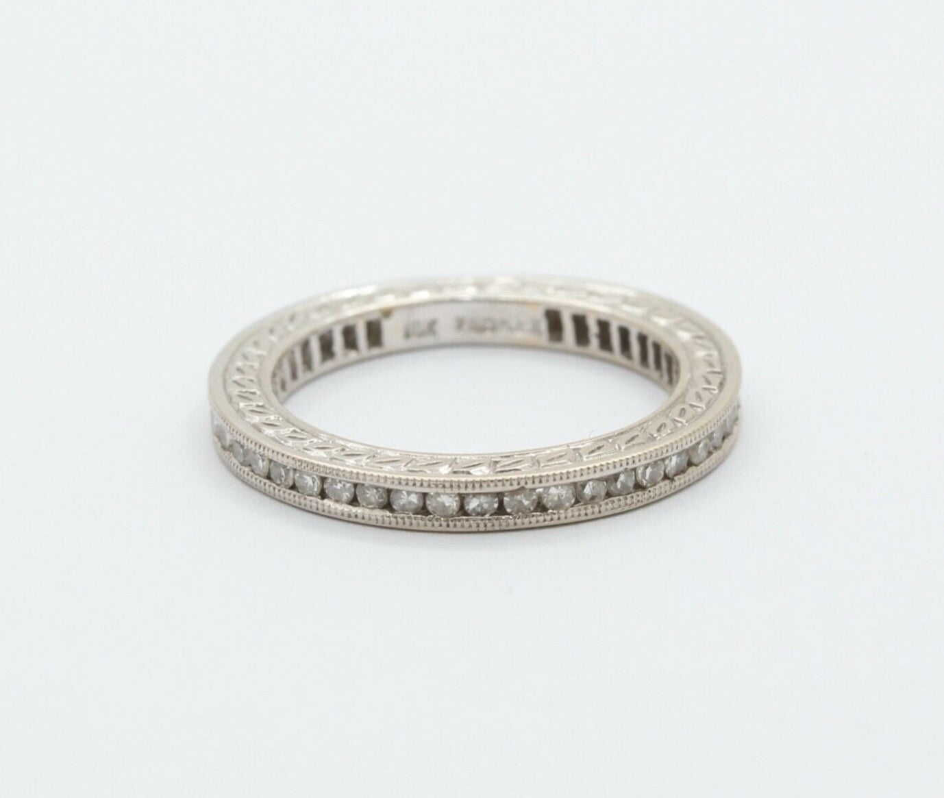 Ladies 18K White Gold Diamonds Stacking Eternity Band