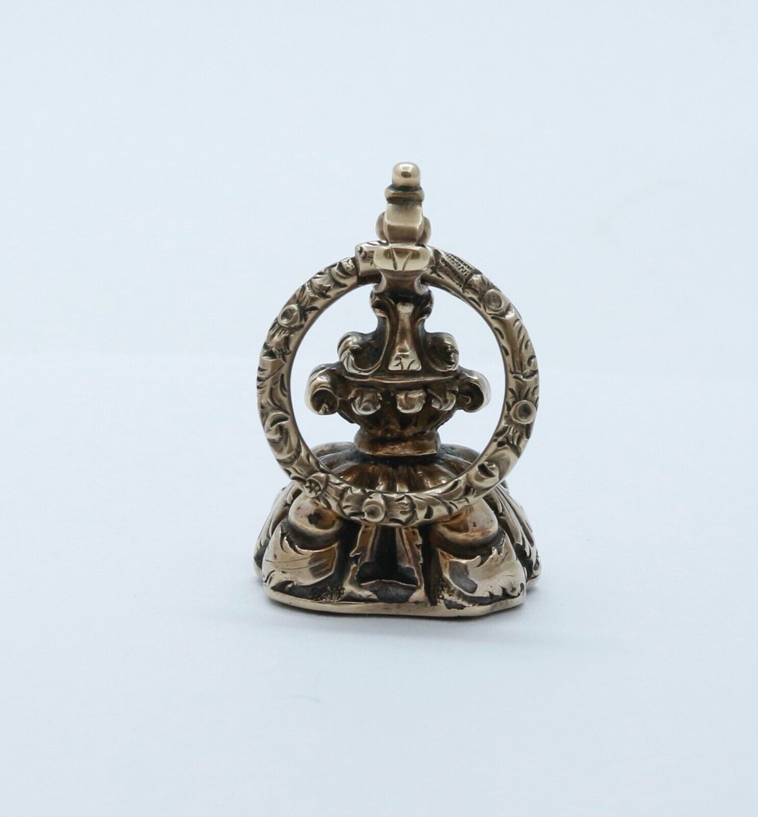 Victorian Amethyst 10K Yellow Gold FOB Charm Pendant