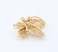 Load image into Gallery viewer, Vintage 14K Yellow Gold Diamonds Articulating Butterfly Brooch Pin
