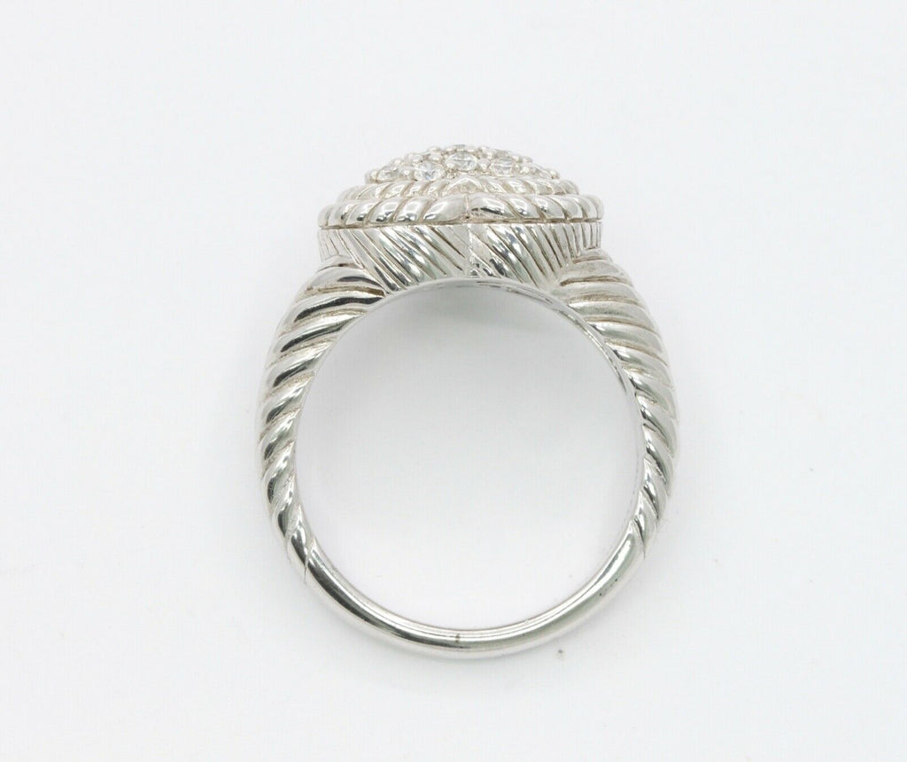 Vintage Judith Ripka Sterling Silver CZ Heart Ring