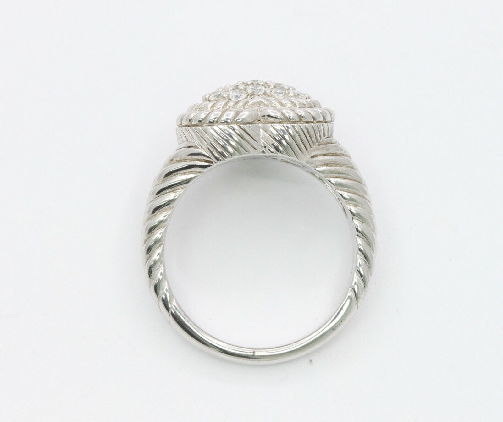 Vintage Judith Ripka Sterling Silver CZ Heart Ring