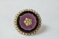 Victorian 18K Yellow Gold Amethyst Seed Pearls Brooch Earrings Set