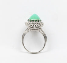 Load image into Gallery viewer, Vintage Turquoise and Diamonds 18K White Gold Ladies Ring
