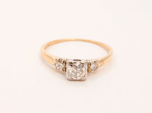 Load image into Gallery viewer, Art Deco Diamonds 14K Yellow White Gold Engagement Band
