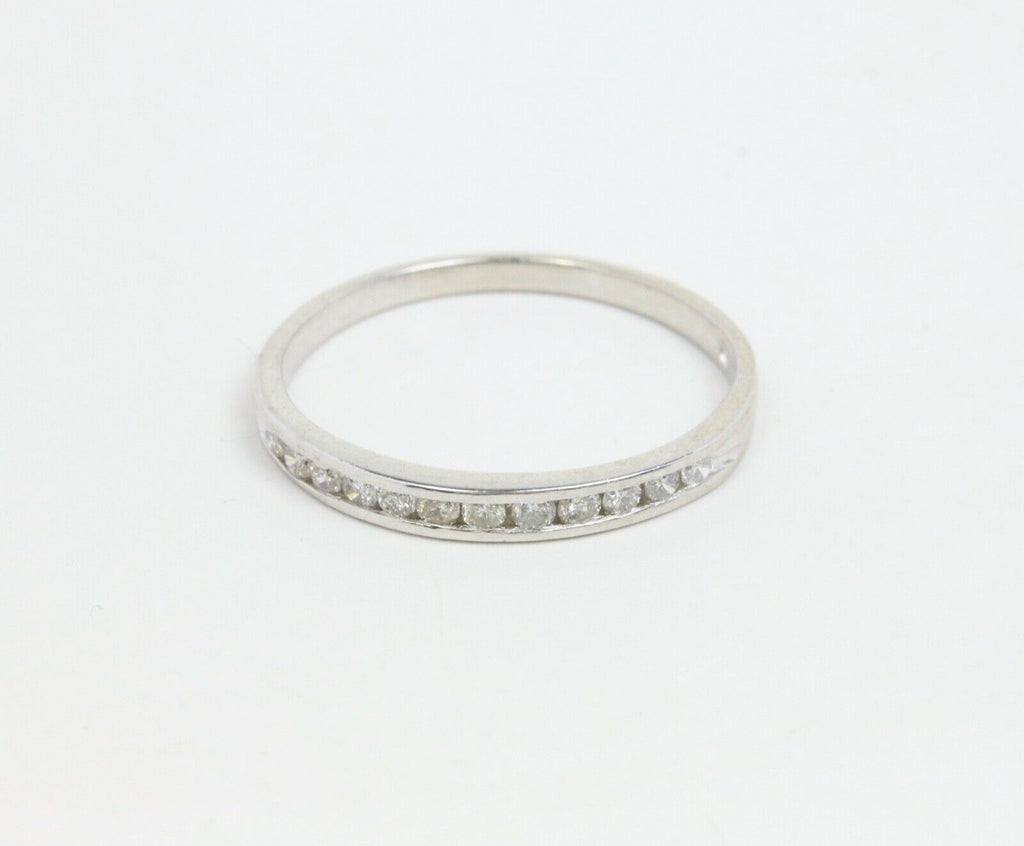 Vintage Ladies Stackable Diamonds Platinum Wedding Band Ring