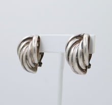 Load image into Gallery viewer, Vintage Mexico Sterling Silver Geometric Large Clip On Earrings
