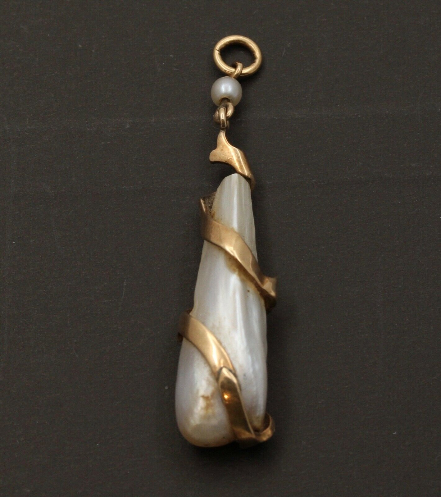 Victorian Snake Around Natural Pearl Pendant