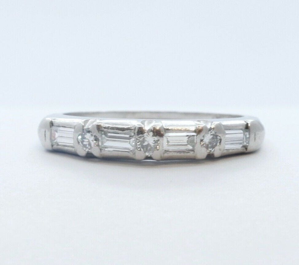 Art Deco Ladies Diamonds Platinum Wedding Band