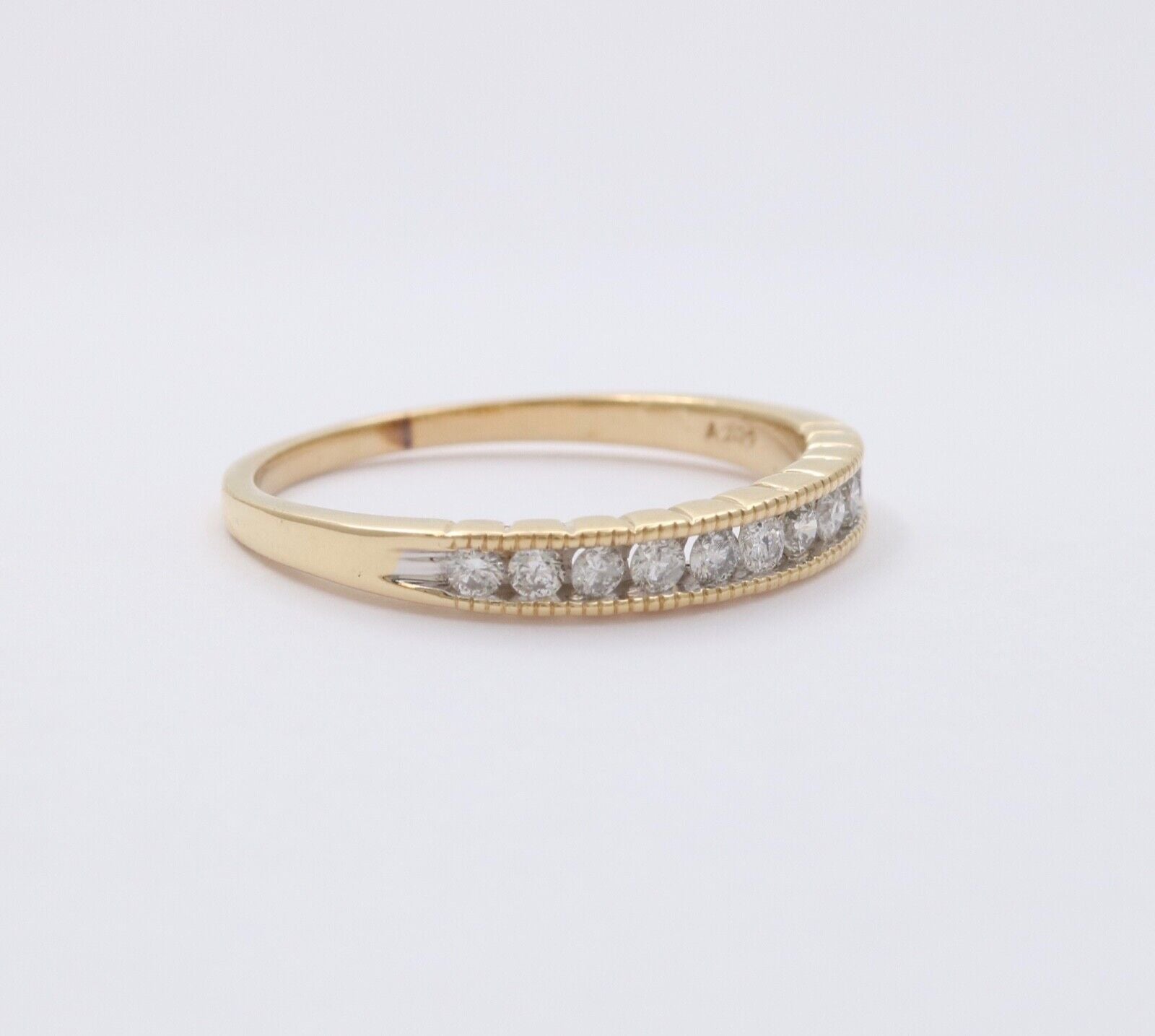 Vintage Diamonds 14K Yellow Gold Wedding Stacking Band Ring
