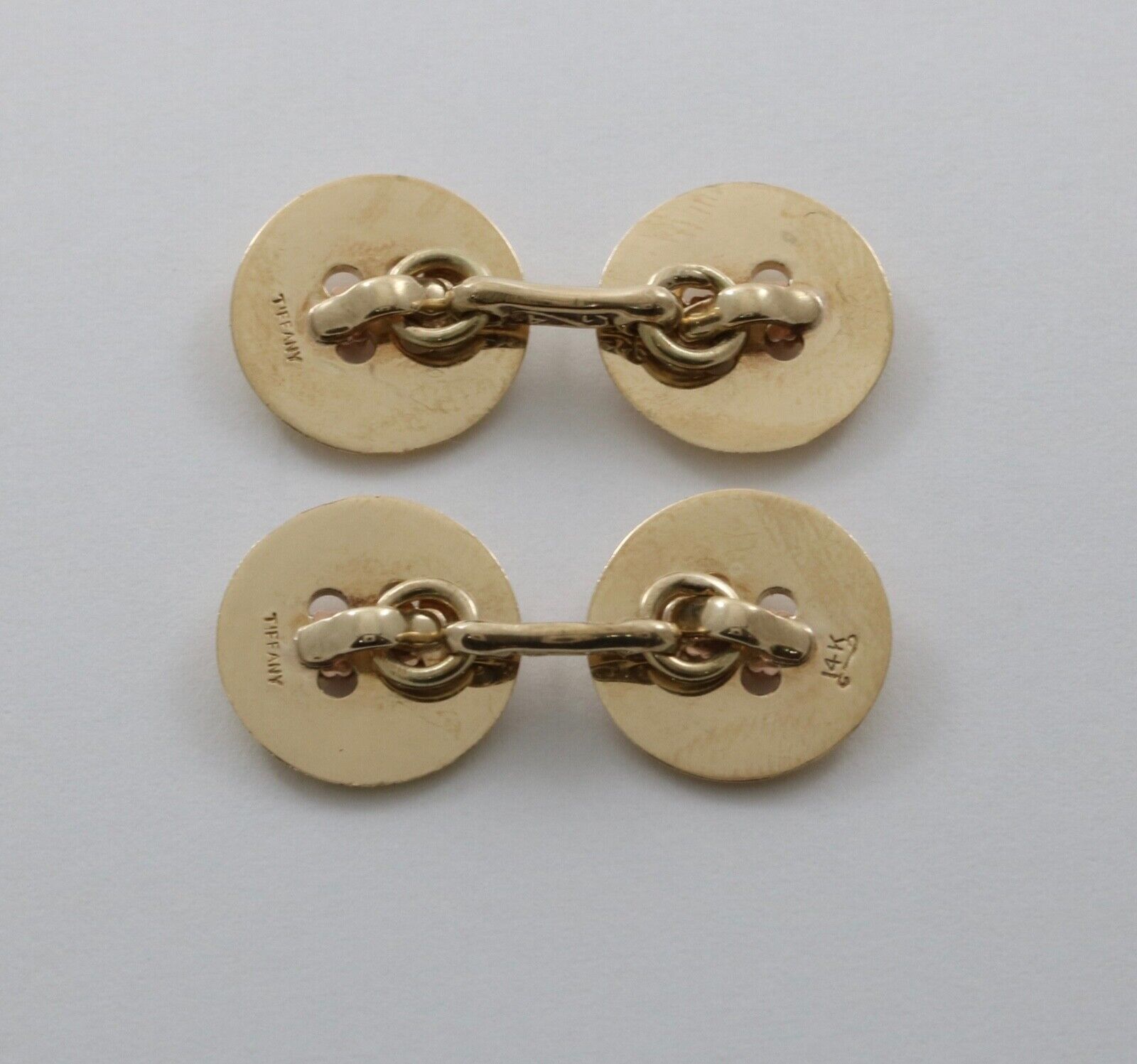 Vintage Tiffany and Co. 14K Yellow Gold Button Cufflinks