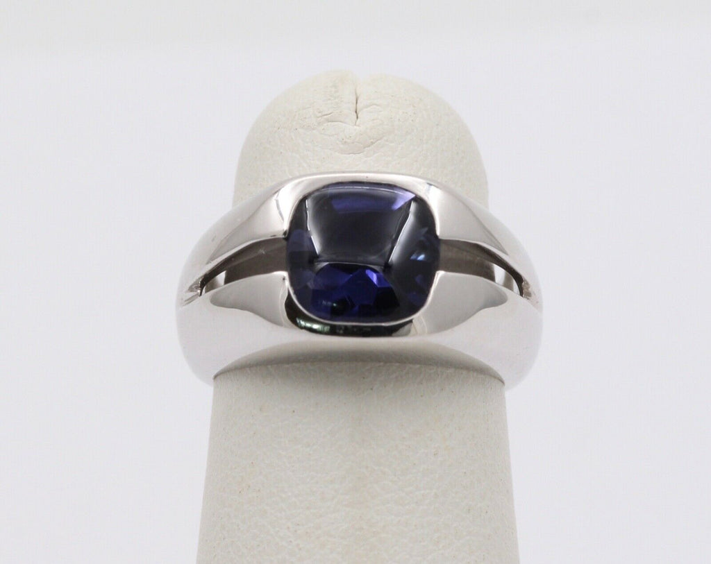 Vintage Tiffany & Co Iolite 18K White Gold Solitaire Ring