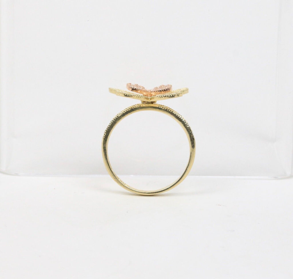 Vintage Lovely 10K Two Tone Gold Butterfly Ring.