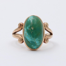 Load image into Gallery viewer, Antique Victorian 14K Yellow Gold Turquoise Ring
