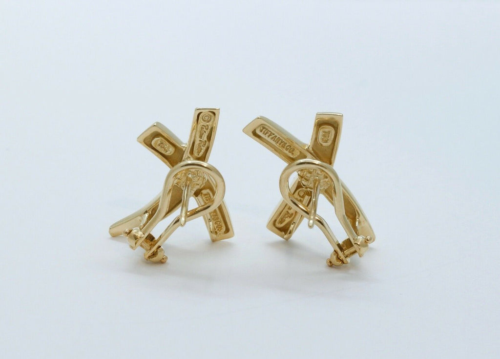 Tiffany and Co Paloma Picasso 18K Yellow Gold Graffiti X Earrings