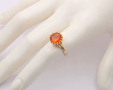 Load image into Gallery viewer, Powerful Orange Mexican Fire Opal 14K Yellow Gold Ring
