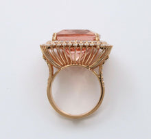 Load image into Gallery viewer, Huge Cocktail Morganite Diamonds 18K Rose Gold Ring
