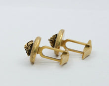 Load image into Gallery viewer, Vintage 14K Yellow Gold Black Enamel Log Cufflinks
