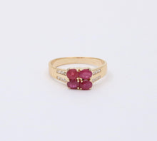 Load image into Gallery viewer, Vintage Rubies Diamonds 14K Yellow Gold Ring
